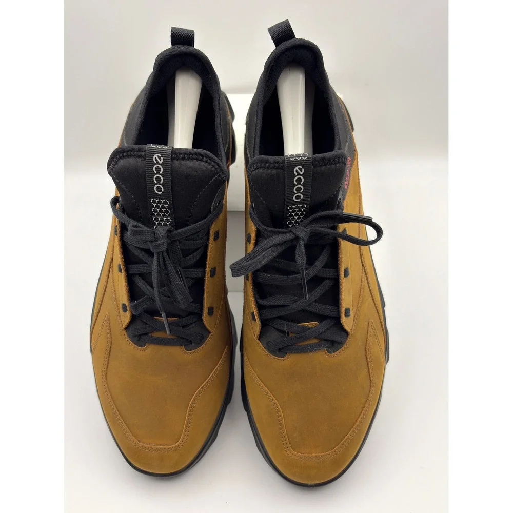 ECCO MX Mens Low Sneaker Amber Black Leather Outdoor Shoe 820184-52034 Size 46
